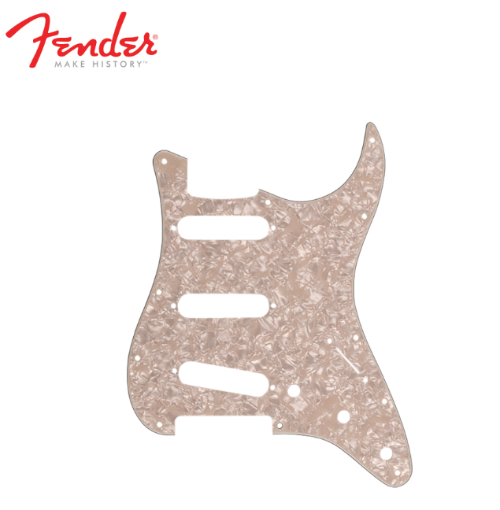 FENDER 11-HOLE MODERN-STYLE STRATOCASTER SSS PICKGUARDS (4-PLY AGED WHITE PEARL) 099-2140-001