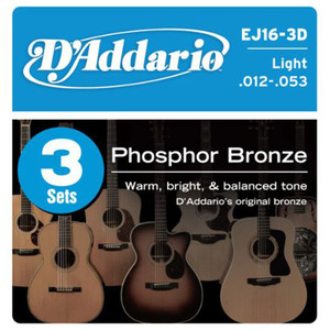 Daddario - EJ16 Phosphor Bronze 통기타줄 3D팩 (012-053)